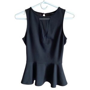 Guess Black Peplum Sleeveless Top